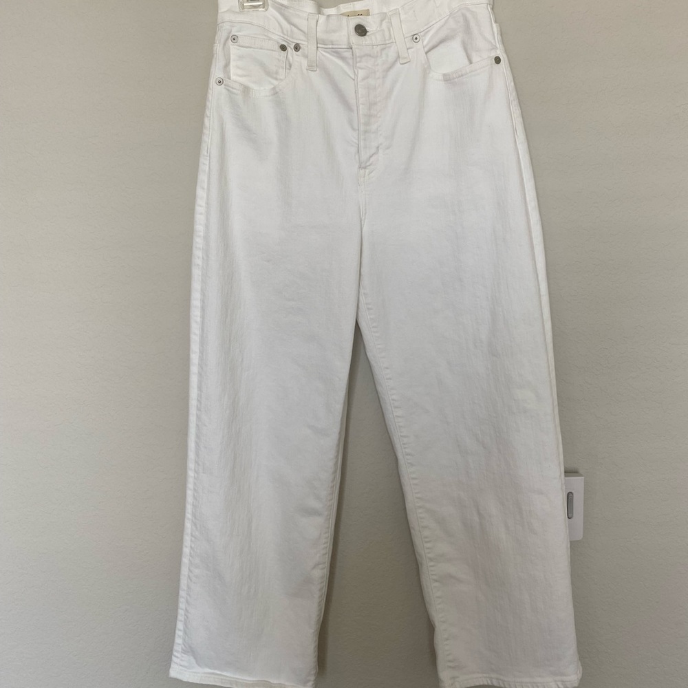 Madewell slim wide leg crop in tile white